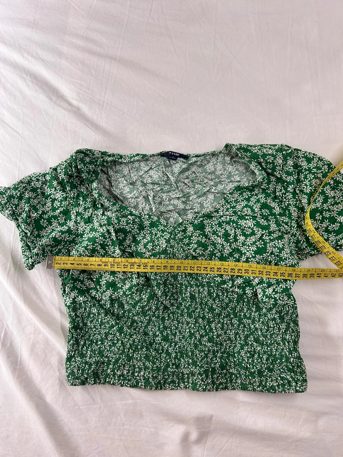 Blouse à manches courtes vert à motifs blanc kiabi – photo 8